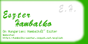 eszter hambalko business card